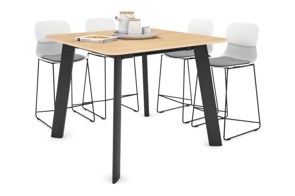 Switch Collaborative Large Counter High Table - Rounded Corners [1100L x 1100W with Rounded Corners] Jasonl black leg maple 