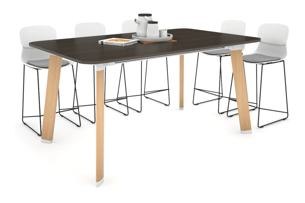 Switch Collaborative Large Counter High Table - Rounded Corners [1800L x 1100W with Rounded Corners]-wood imprint leg dark oak 