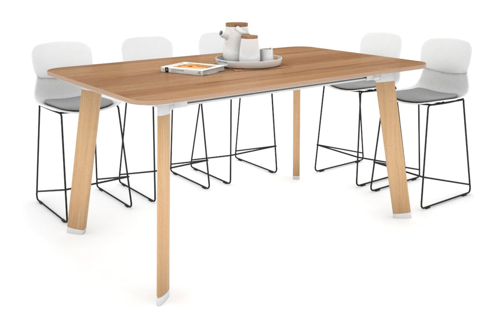 Switch Collaborative Large Counter High Table - Rounded Corners [1800L x 1100W with Rounded Corners]-wood imprint leg salvage oak 