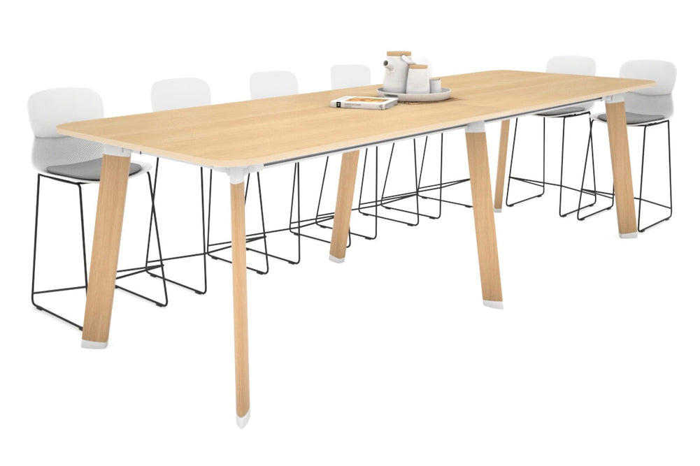Switch Collaborative Large Counter High Table - Rounded Corners [3200L x 1100W with Rounded Corners]-wood imprint leg maple 