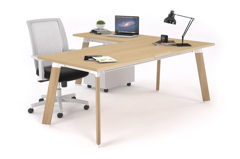 Switch Executive Corner Office Desk [1800L x 1550W with Cable Scallop]-wood imprint leg maple none