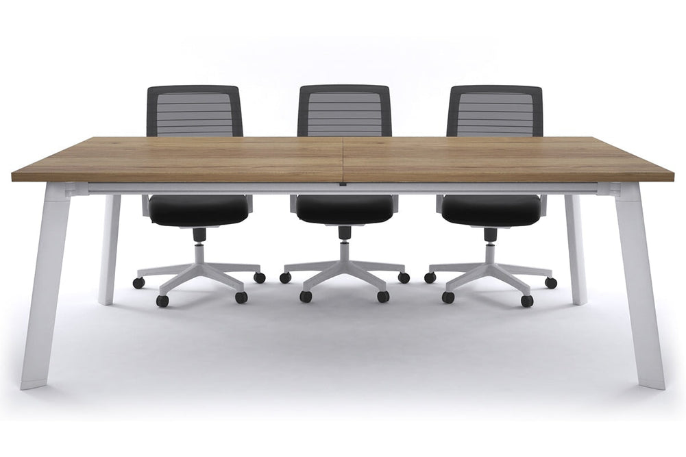 Switch Meeting Room Table [2400L x 1200W]-White salvage oak 