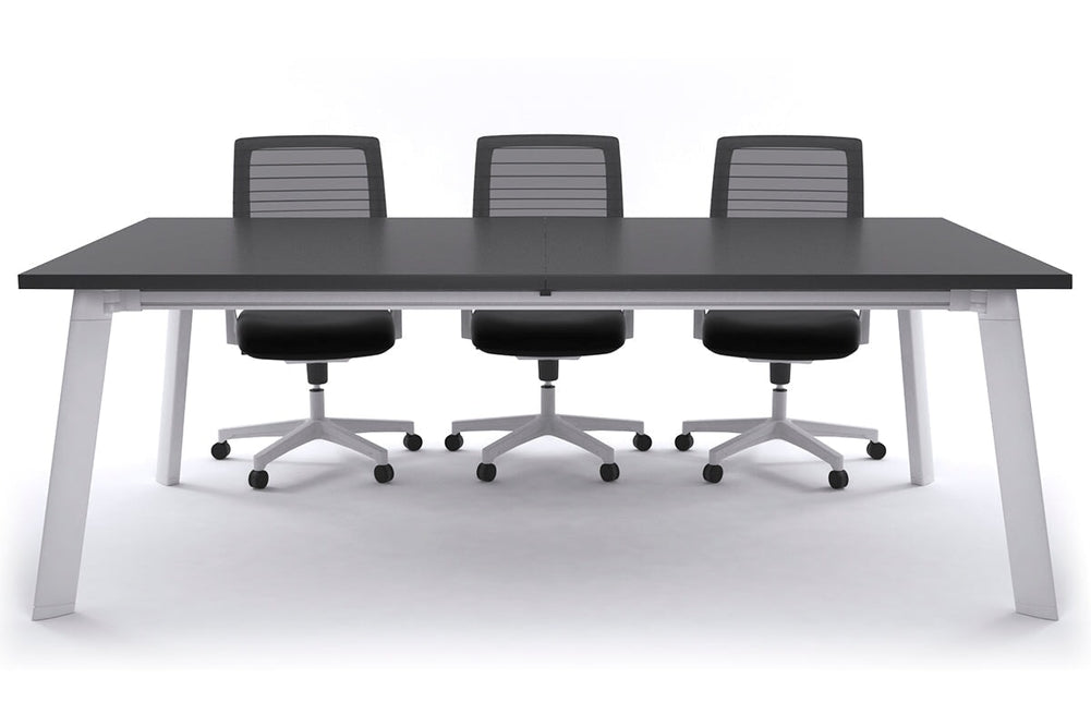 Switch Meeting Room Table [2400L x 1200W]-White black 