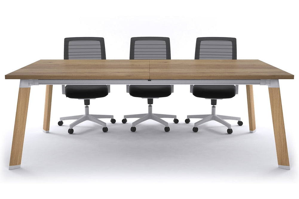 Switch Meeting Room Table [2400L x 1200W]-Wood imprint salvage oak 