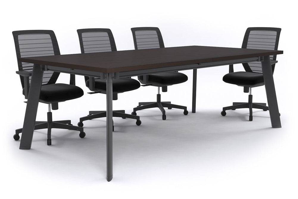 Switch Meeting Room Table [2400L x 1200W]-Black dark oak 
