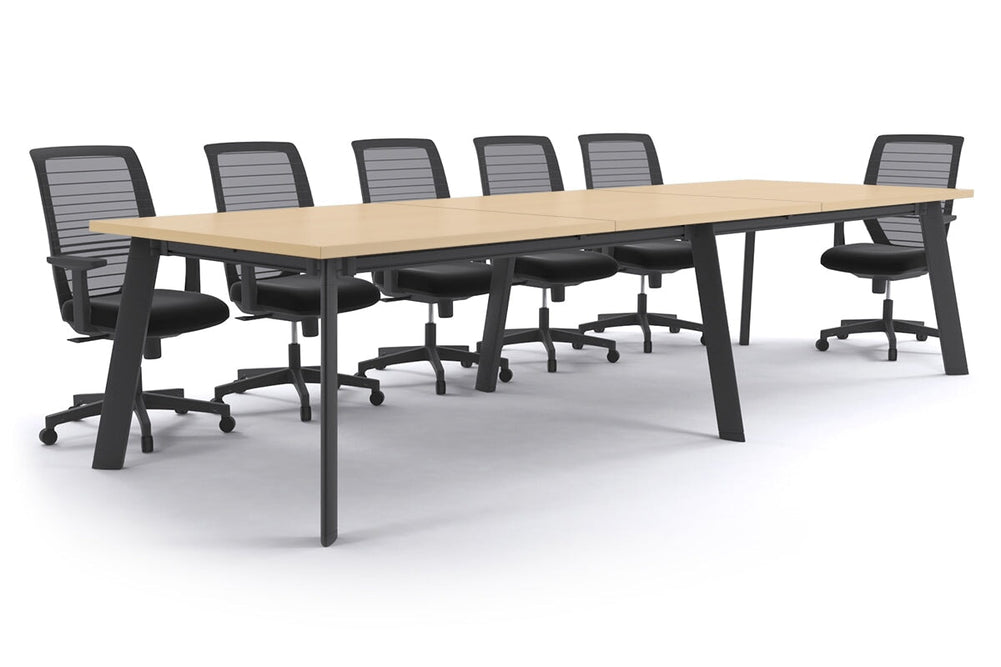 Switch Meeting Room Table [3600L x 1200W]-Black dark oak 