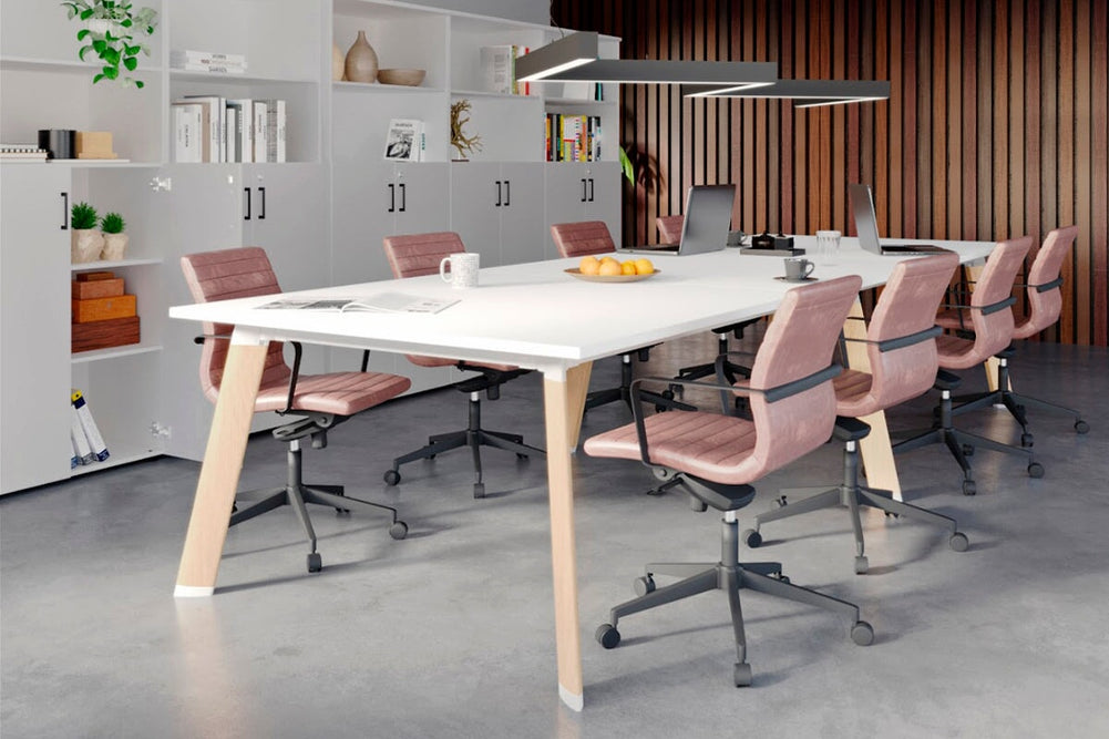 Switch Meeting Room Table [3600L x 1200W]-Black dark oak 