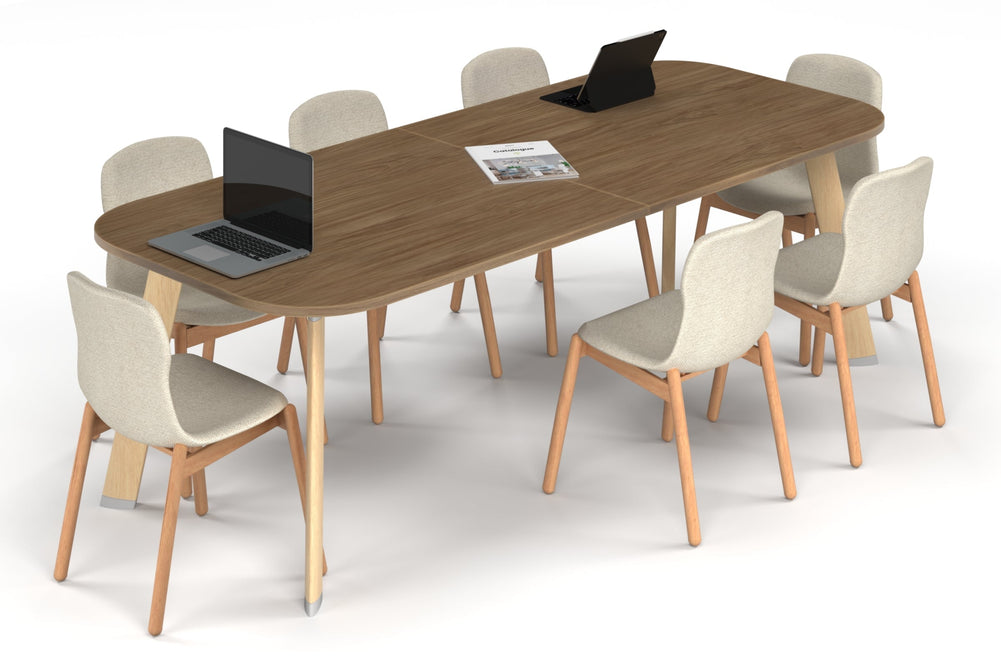 Switch Meeting Room Table - Large Rounded Corners [2400L x 1000W with Large Rounded Corners]-wood imprint leg salvage oak 