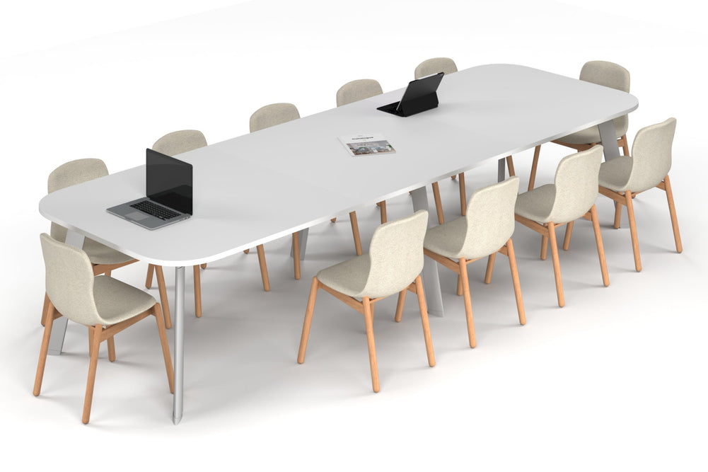 Switch Meeting Room Table - Large Rounded Corners [3600L x 1200W with Large Rounded Corners]-white leg white 