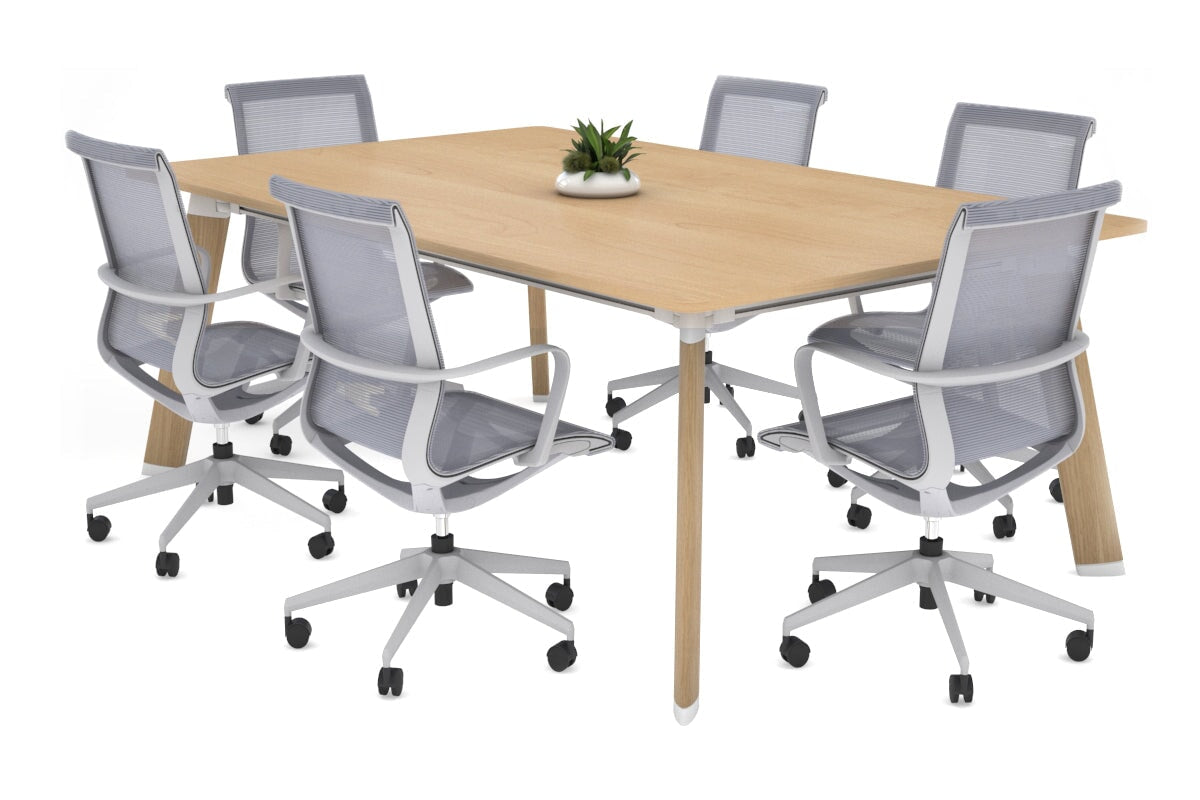 Switch Meeting Room Table - Rounded Corners [1800L x 1100W with Rounded Corners]-wood imprint leg maple 