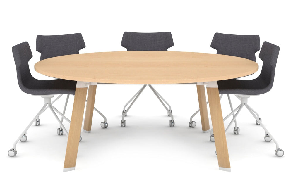 Switch Round Meeting Table [1500 mm]-wood imprint leg maple 