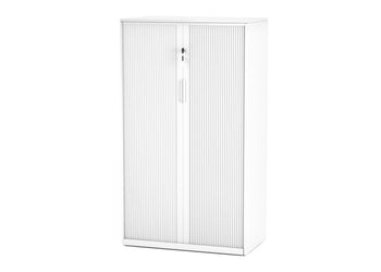 Tambour Sliding Door Storage Cabinet Metal [1325H x 900W] Jasonl white none 