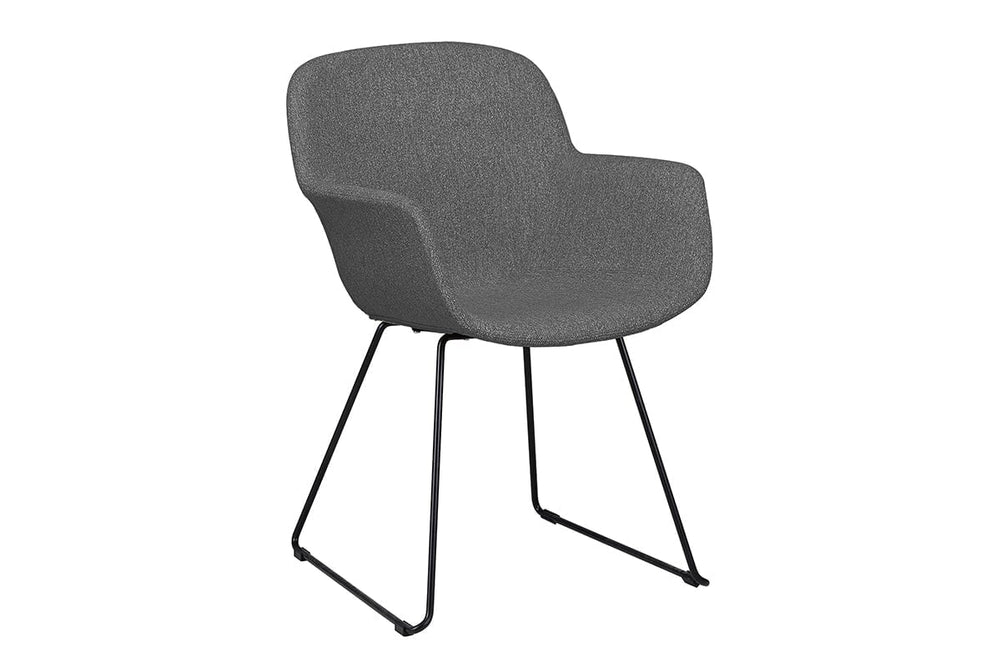 Tommy Tub Fabric Chair   - Sled Base-dark grey  