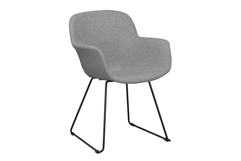 Tommy Tub Fabric Chair   - Sled Base-light grey  