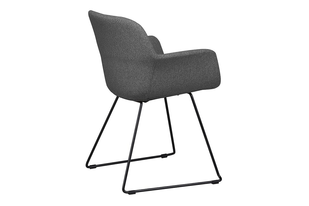 Tommy Tub Fabric Chair   - Sled Base-dark grey  