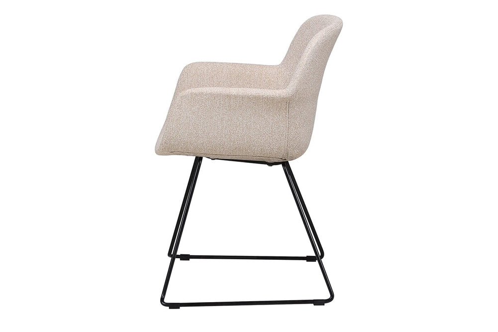 Tommy Tub Fabric Chair   - Sled Base-dark grey  