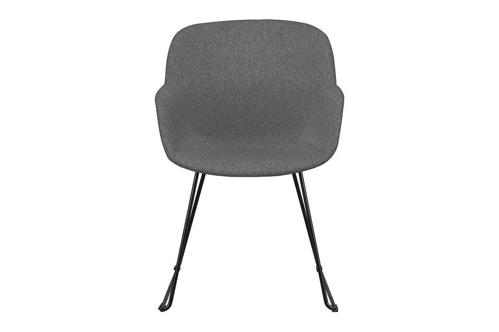 Tommy Tub Fabric Chair   - Sled Base-dark grey  