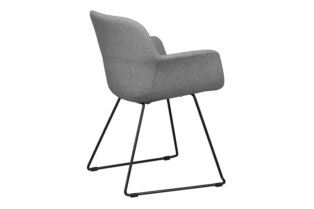 Tommy Tub Fabric Chair   - Sled Base-dark grey  