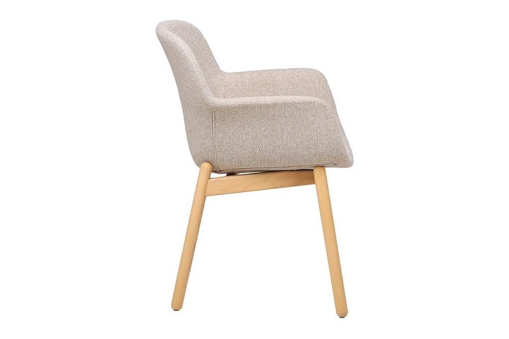 Tommy Tub Fabric Chair   - Wooden Base-dark grey  