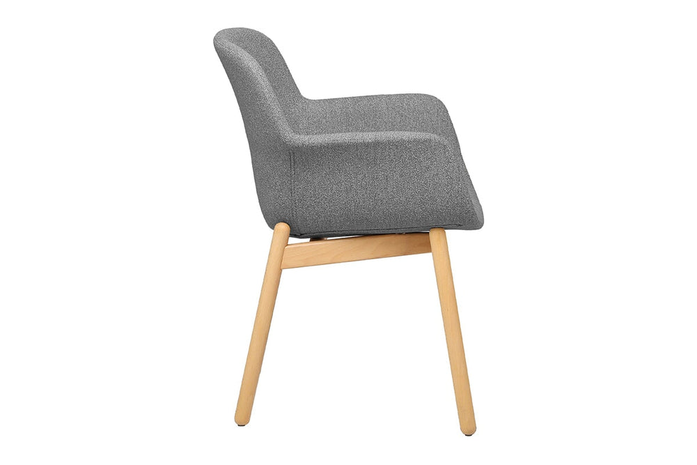 Tommy Tub Fabric Chair   - Wooden Base-dark grey  