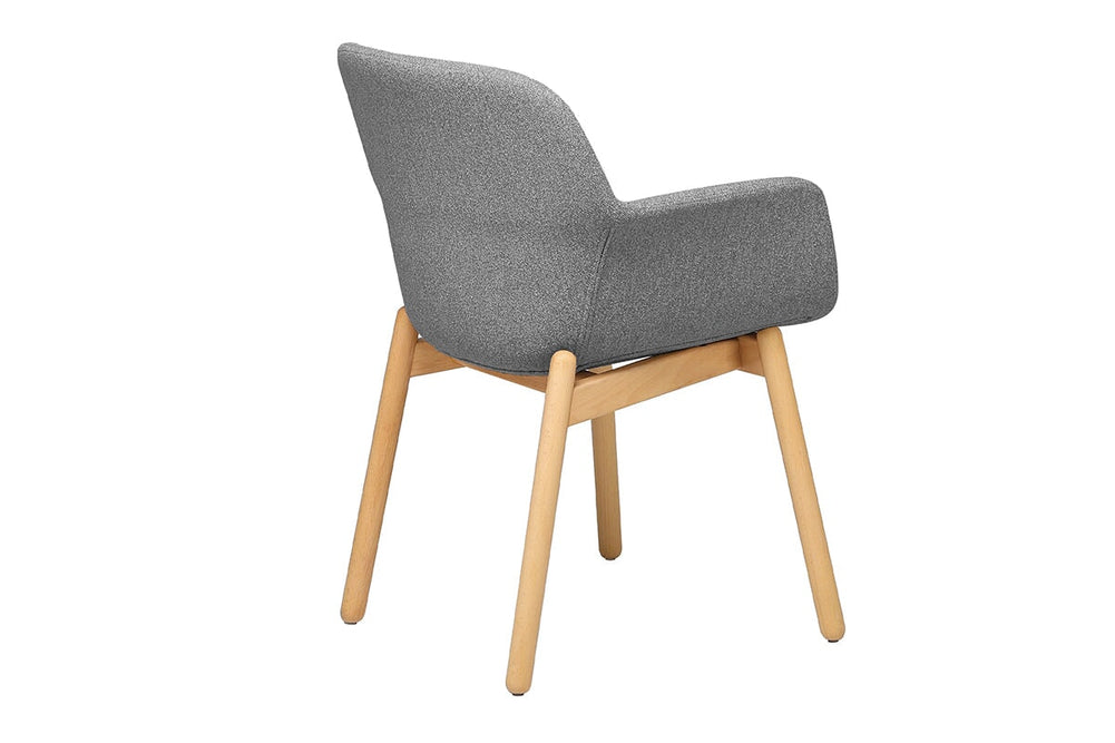 Tommy Tub Fabric Chair   - Wooden Base-dark grey  