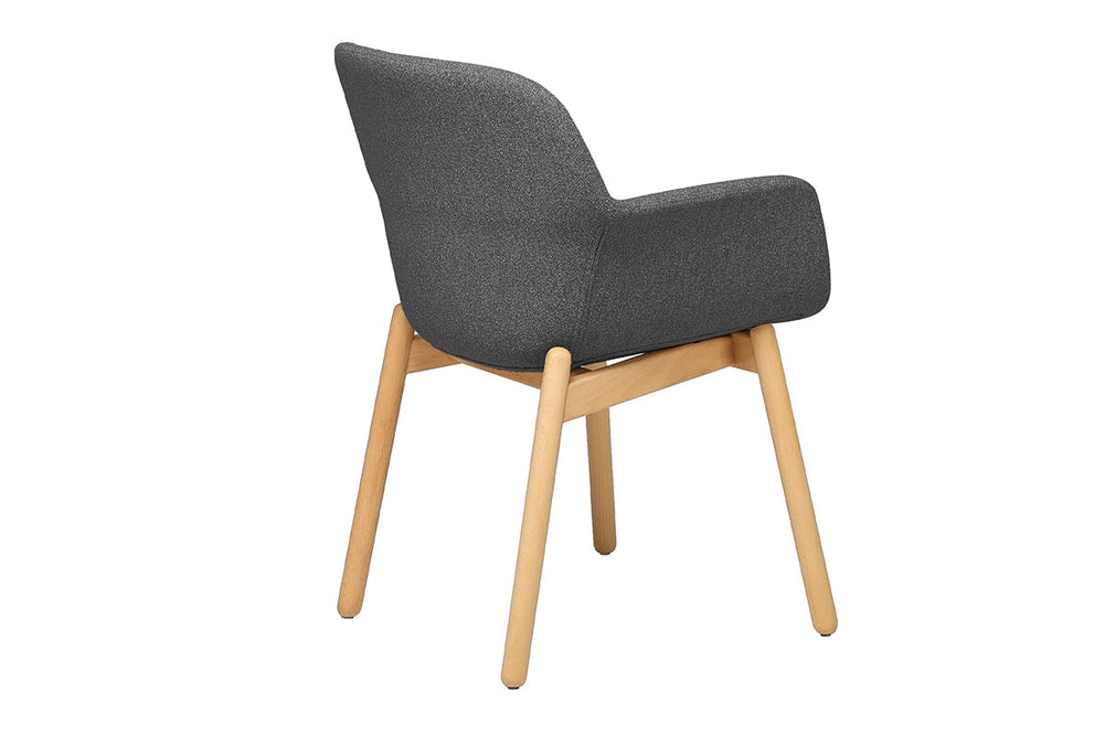 Tommy Tub Fabric Chair   - Wooden Base-dark grey  