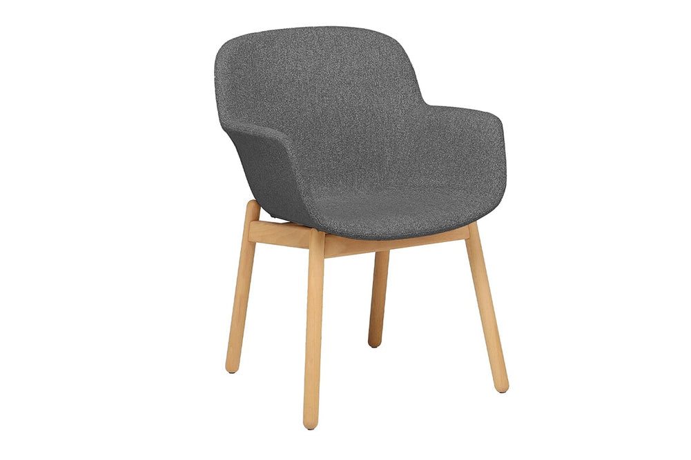 Tommy Tub Fabric Chair   - Wooden Base-dark grey  