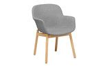 Tommy Tub Fabric Chair   - Wooden Base