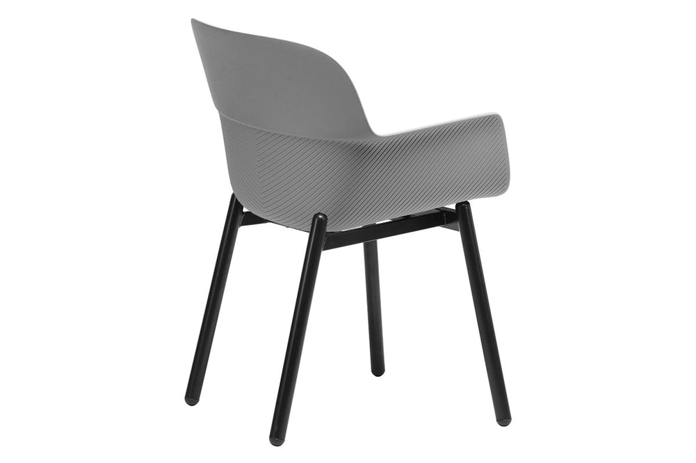 Tommy Tub Plastic Chair - 4 Leg-grey with pad  