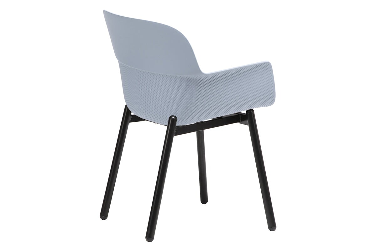 Tommy Tub Plastic Chair - 4 Leg-blue with pad  