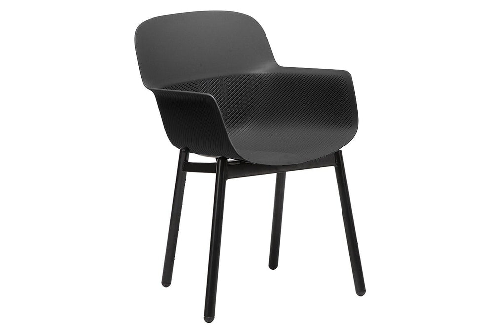 Tommy Tub Plastic Chair - 4 Leg-black  