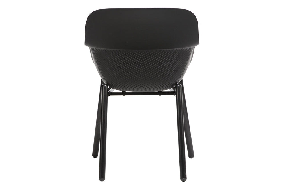 Tommy Tub Plastic Chair - 4 Leg-grey with pad  