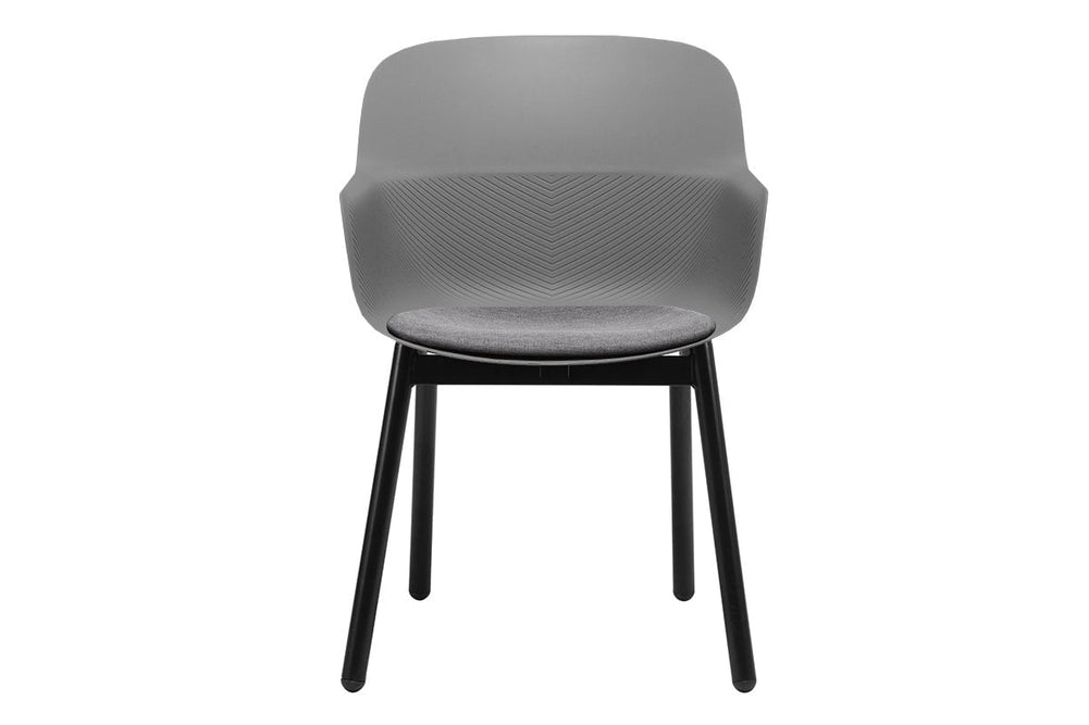 Tommy Tub Plastic Chair - 4 Leg-grey with pad  