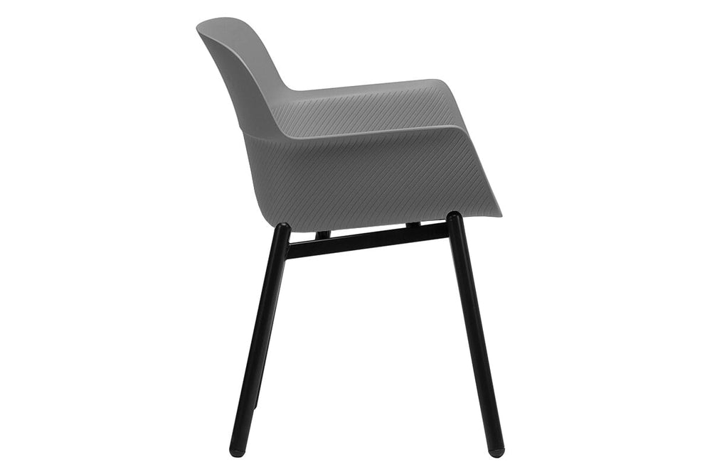 Tommy Tub Plastic Chair - 4 Leg-grey with pad  