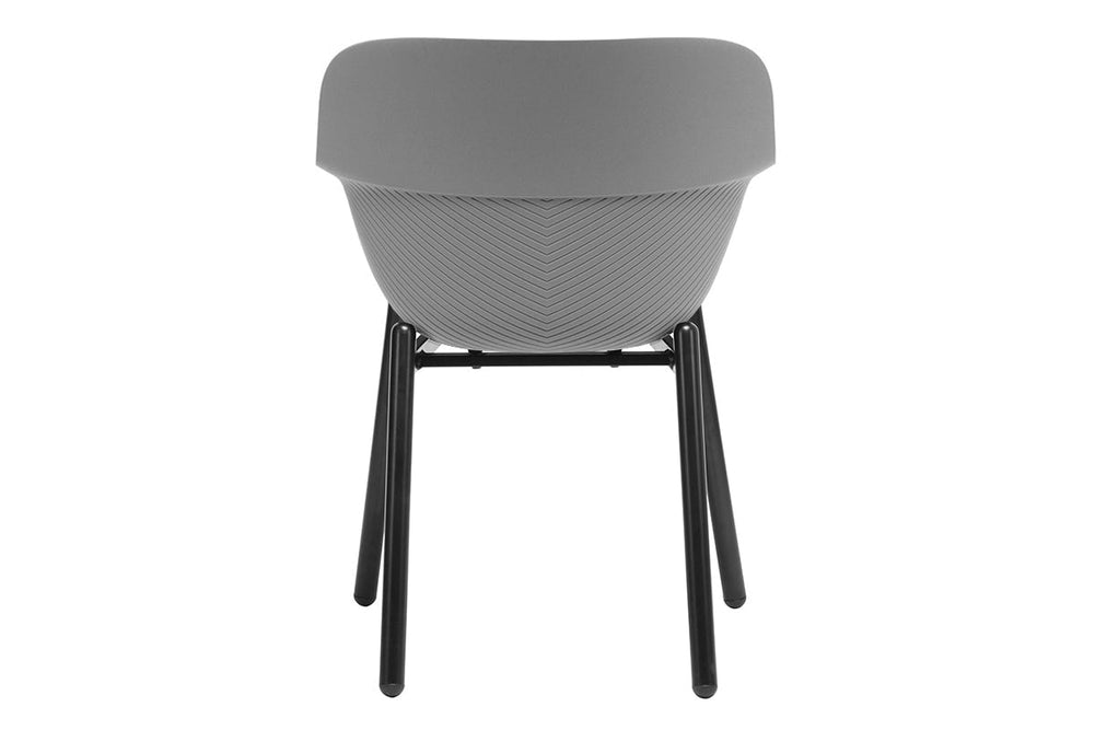 Tommy Tub Plastic Chair - 4 Leg-grey with pad  