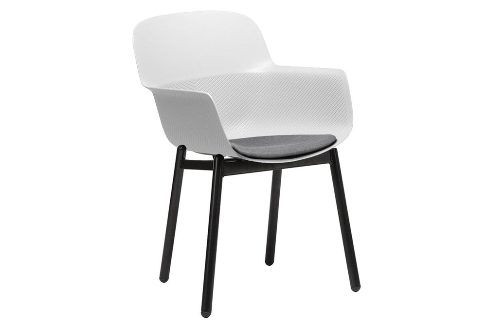 Tommy Tub Plastic Chair - 4 Leg-white with pad  