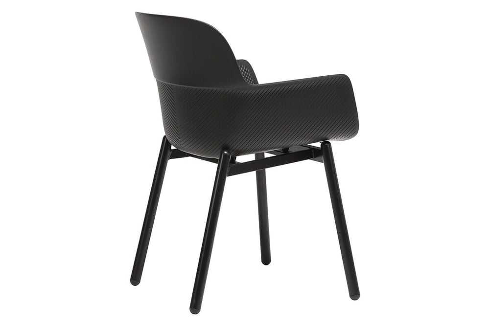 Tommy Tub Plastic Chair - 4 Leg-grey with pad  