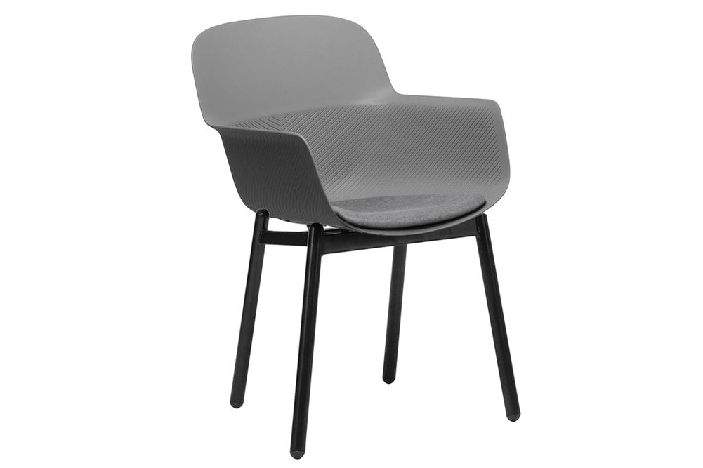 Tommy Tub Plastic Chair - 4 Leg-grey with pad  
