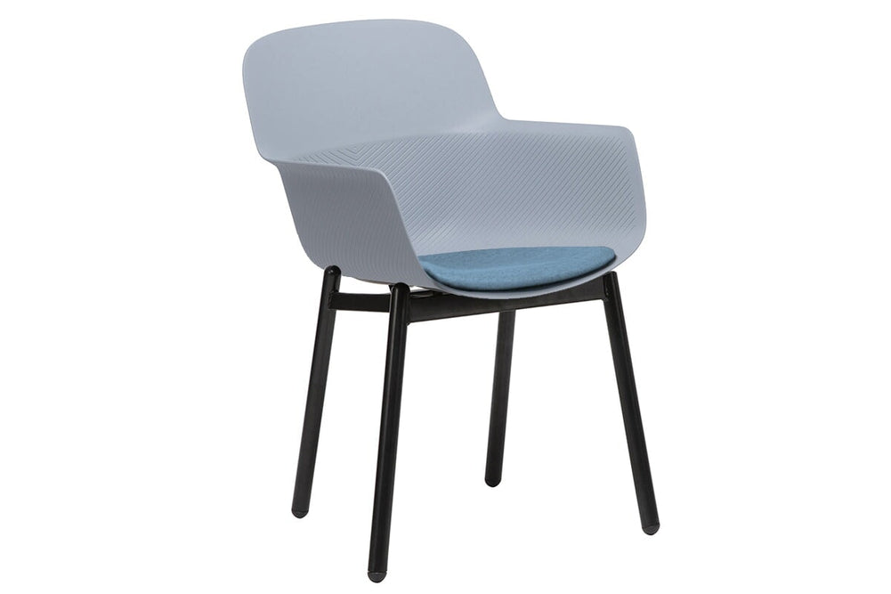 Tommy Tub Plastic Chair - 4 Leg-blue with pad  