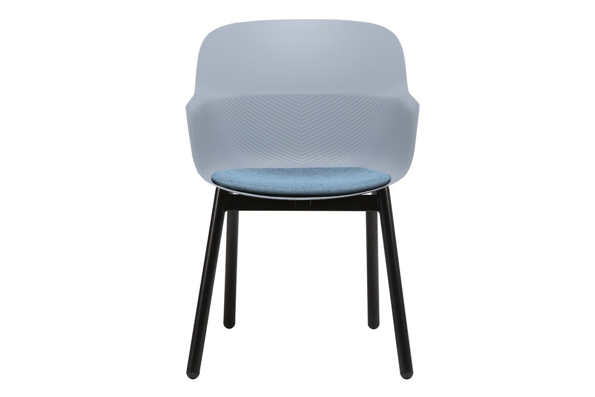 Tommy Tub Plastic Chair - 4 Leg-blue with pad  