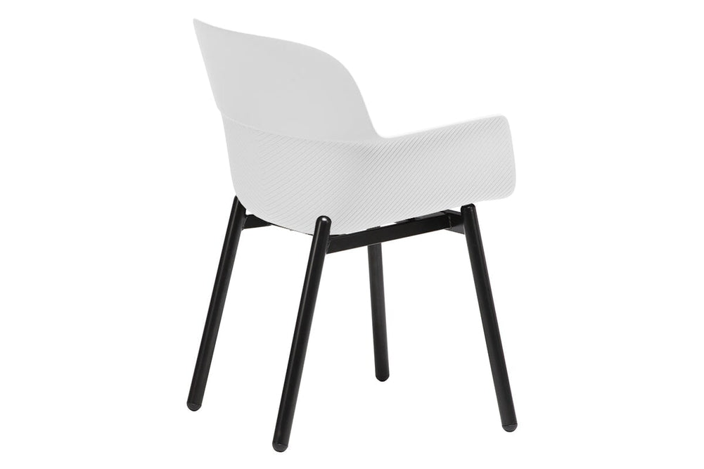 Tommy Tub Plastic Chair - 4 Leg-grey with pad  