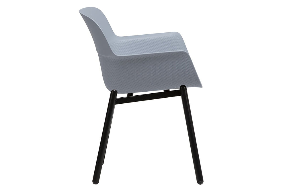 Tommy Tub Plastic Chair - 4 Leg-grey with pad  