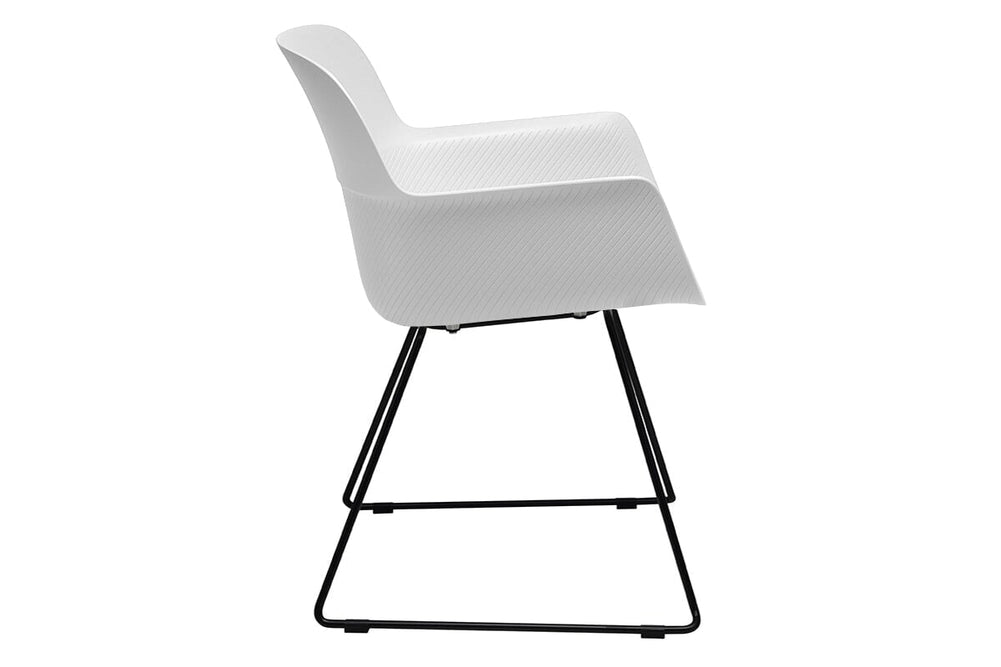 Tommy Tub Plastic Chair - Sled Base-grey with pad  