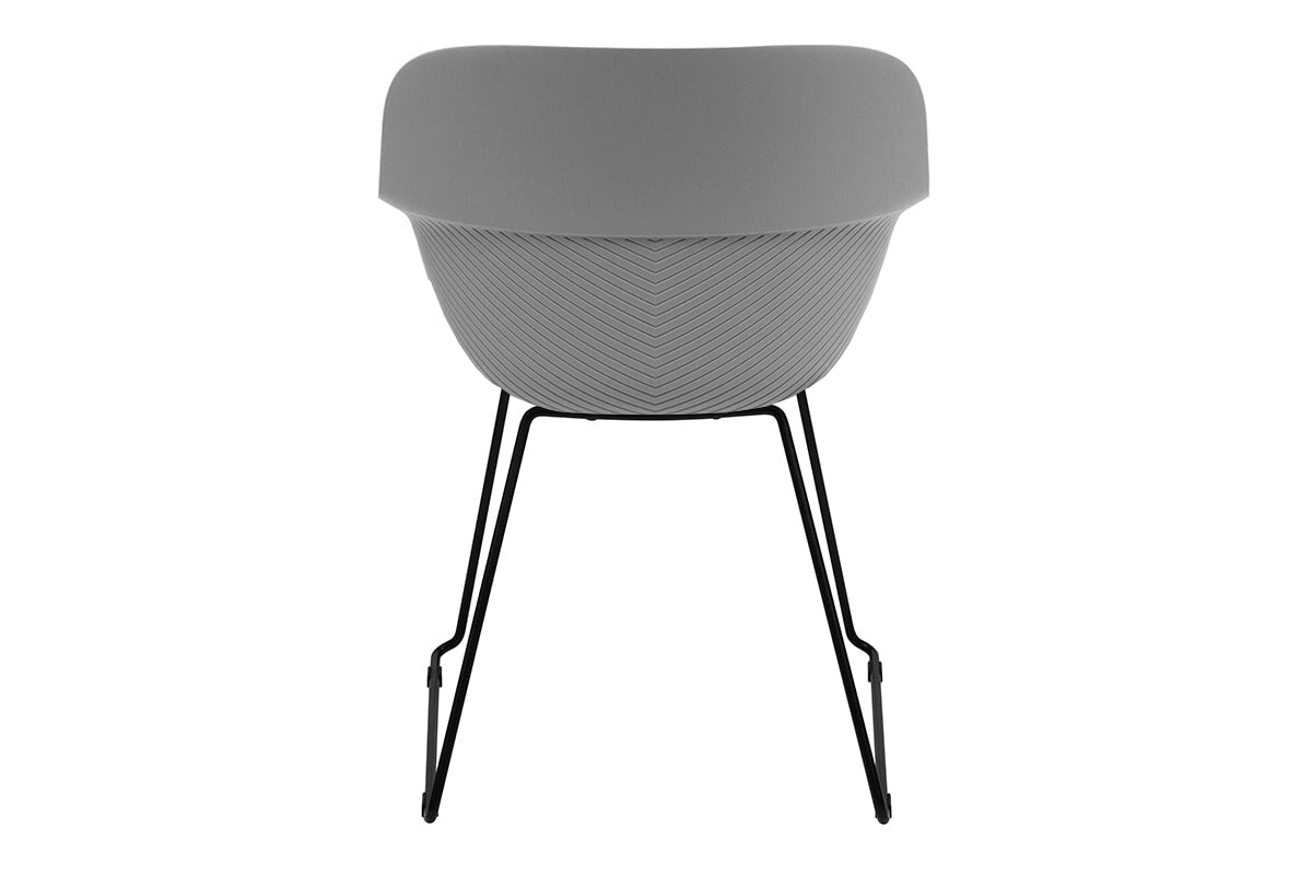 Tommy Tub Plastic Chair - Sled Base-black leg grey with pad 