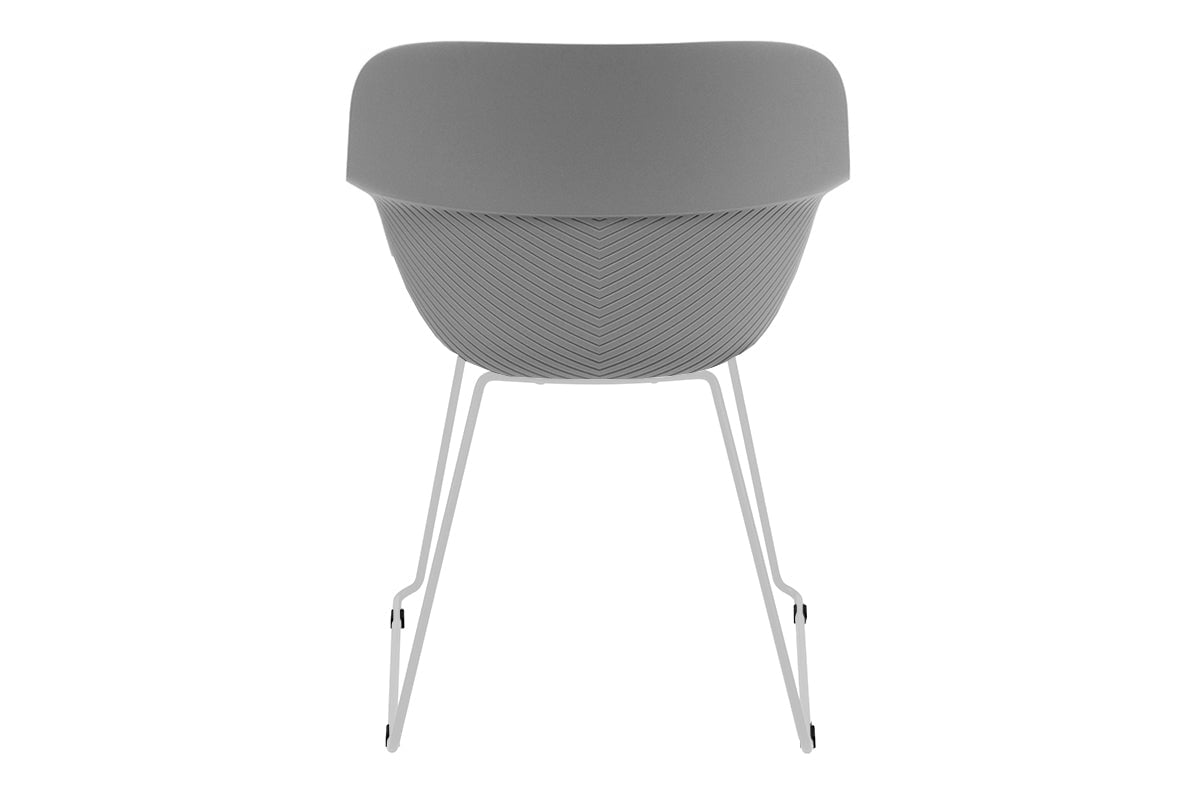 Tommy Tub Plastic Chair - Sled Base-black leg grey with pad 