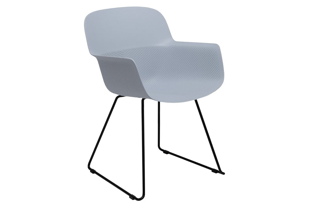 Tommy Tub Plastic Chair - Sled Base-blue  