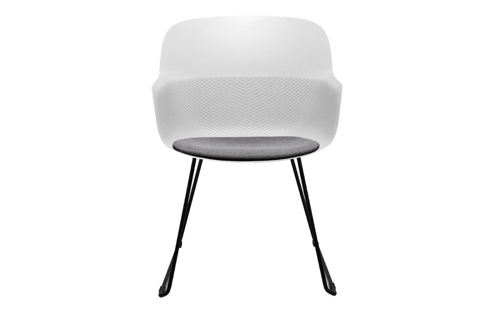 Tommy Tub Plastic Chair - Sled Base-grey with pad  