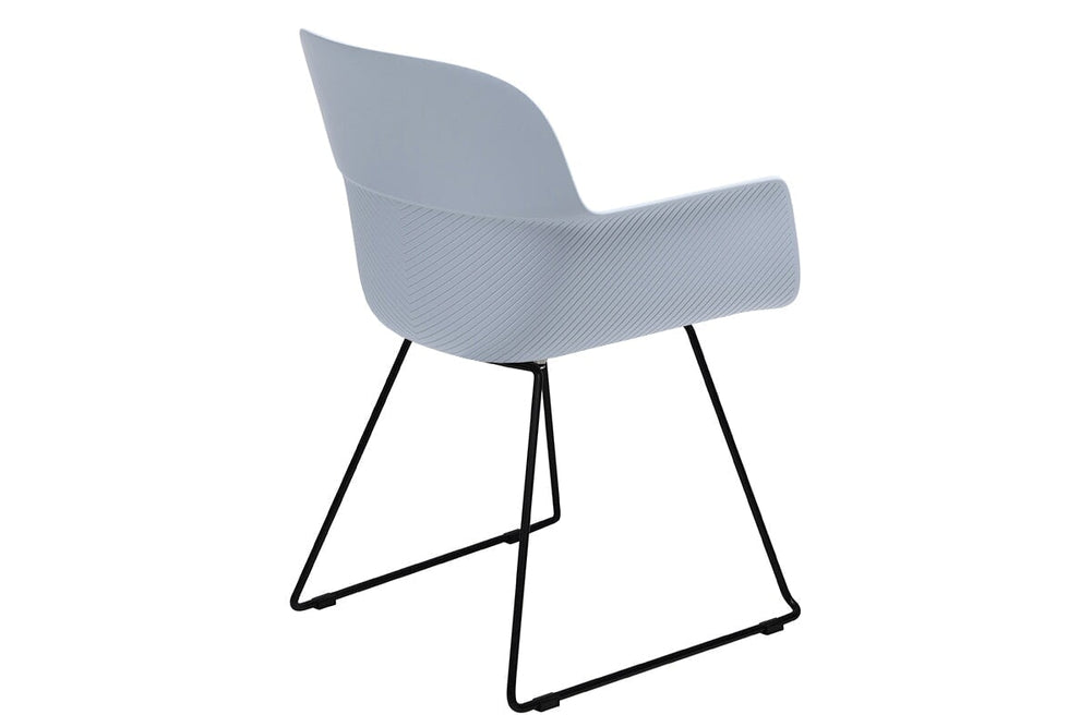 Tommy Tub Plastic Chair - Sled Base-grey with pad  