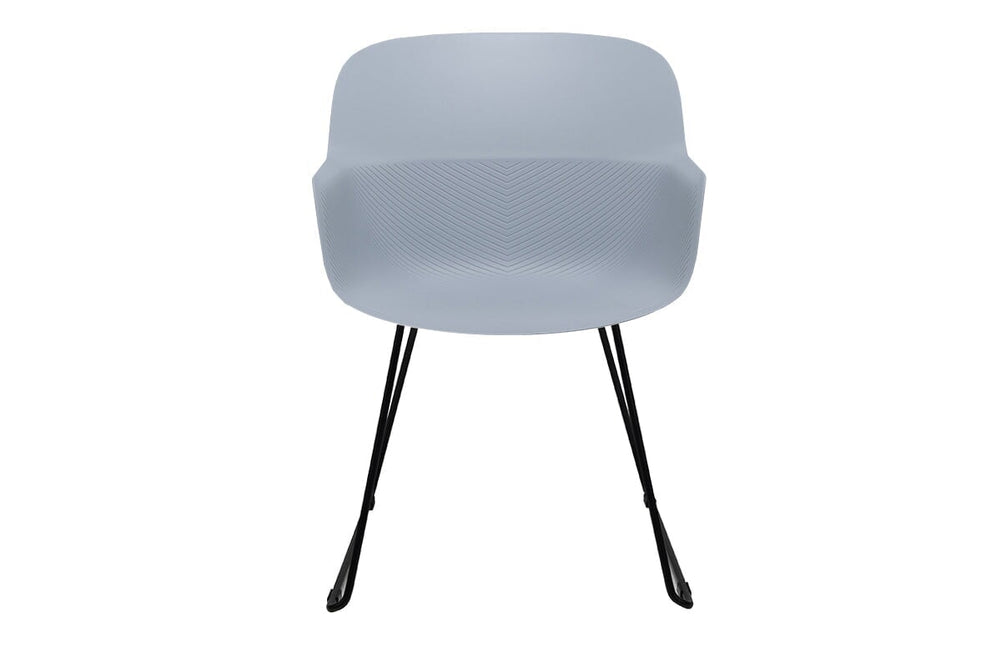 Tommy Tub Plastic Chair - Sled Base-grey with pad  