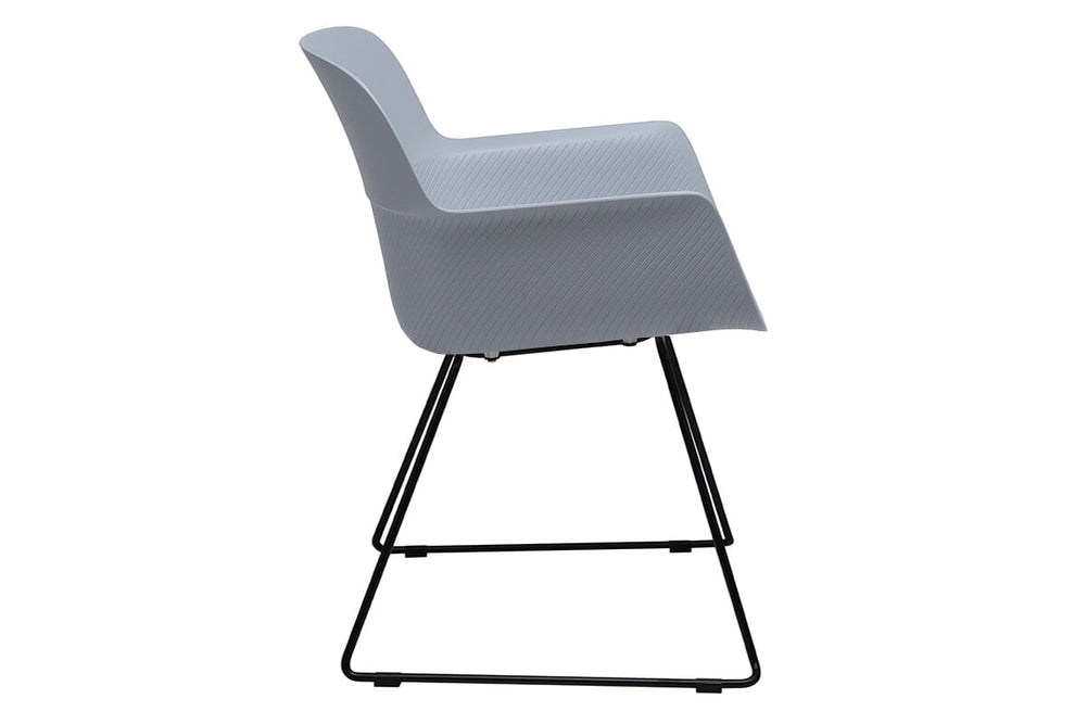 Tommy Tub Plastic Chair - Sled Base-grey with pad  